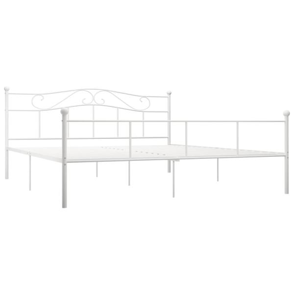 Bettgestell Weiß Metall 200×200 cm
