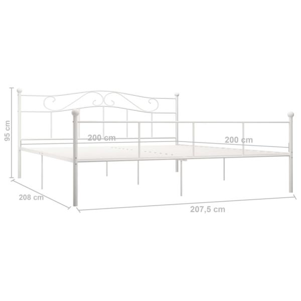 Bettgestell Weiß Metall 200×200 cm