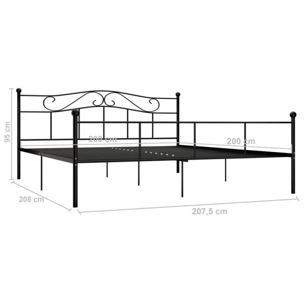 Bettgestell Schwarz Metall 200×200 cm