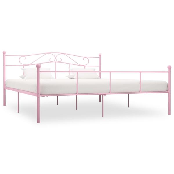ARDEBO.de - Bettgestell Rosa Metall 180x200 cm