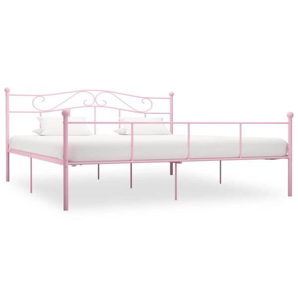 ARDEBO.de - Bettgestell Rosa Metall 200×200 cm