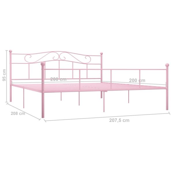 Bettgestell Rosa Metall 200×200 cm