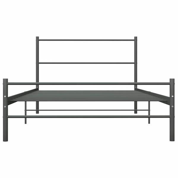 Bettgestell Grau Metall 100 × 200 cm