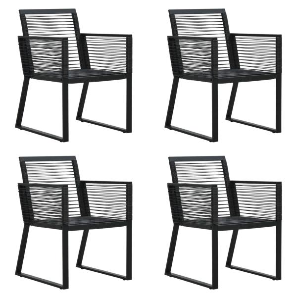 5-tlg. Garten-Essgruppe PVC Rattan Schwarz
