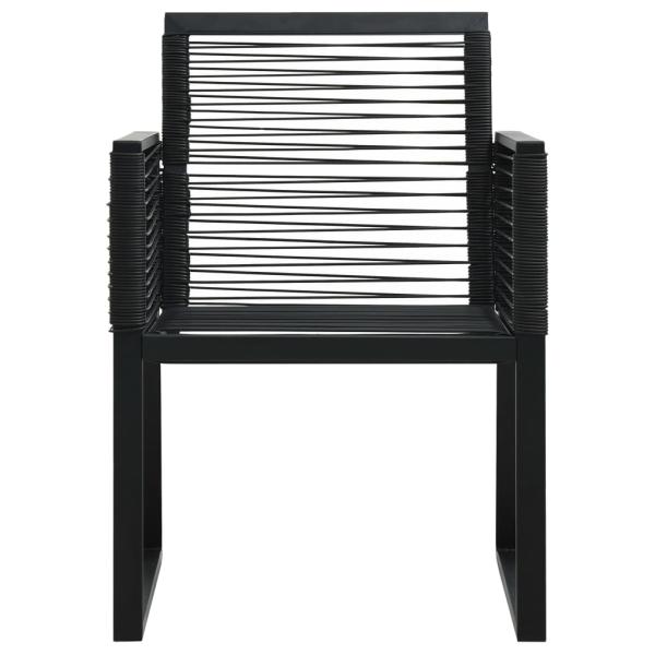 7-tlg. Garten-Essgruppe PVC Rattan Schwarz