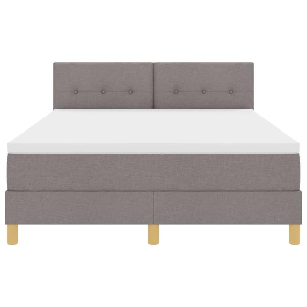 Boxspringbett mit Kissen mit Kopfteil Taupe 140 x 190 cm Stoff
