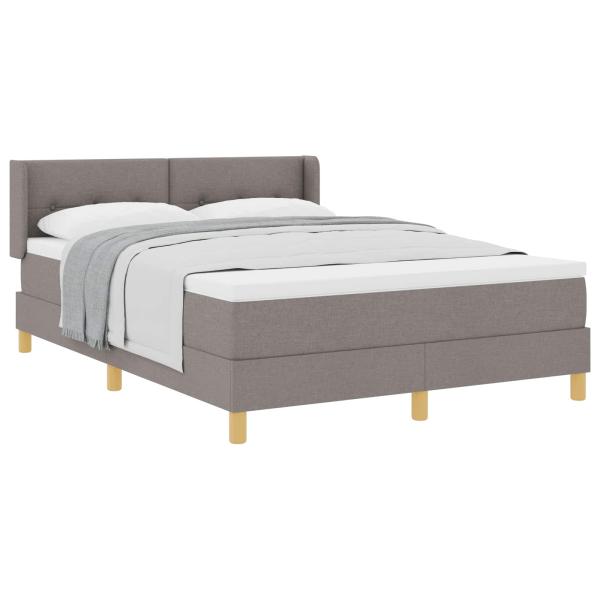 Boxspringbett mit Kopfteil Taupe 190 x 140 cm Stoff