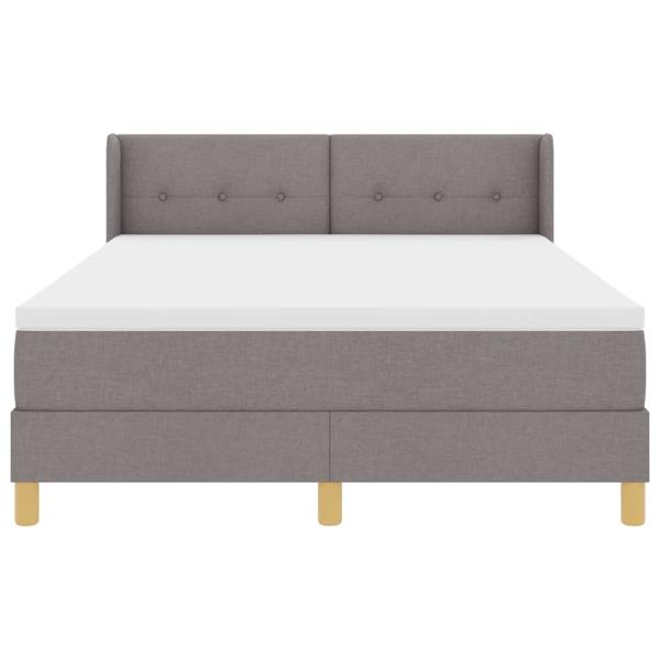 Boxspringbett mit Kopfteil Taupe 190 x 140 cm Stoff