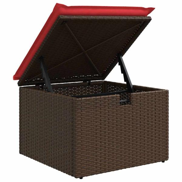 Garten-Sofa-Set mit Kissen mit Speicher 8 pcs Braun Poly Rattan