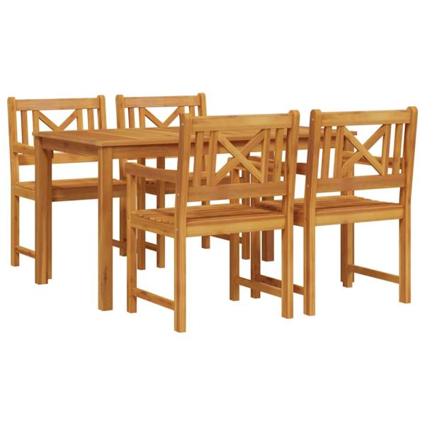 Garten Essgruppe 5 stk. Braun Massivholz Akazie