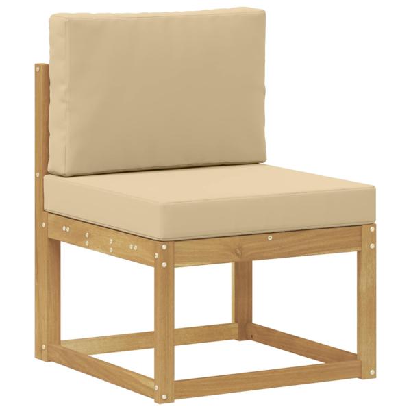 Outdoor-Sofagarnitur 3 Stück Weiß und Beige Polyester