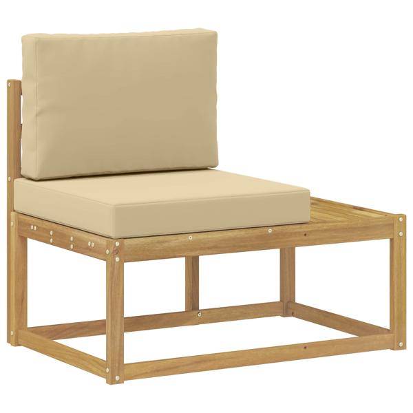 Outdoor-Sofagarnitur 3 Stück Weiß und Beige Polyester