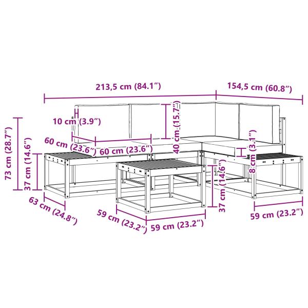 Outdoor-Sofagarnitur 4 Stück Weiß und Creme Polyester
