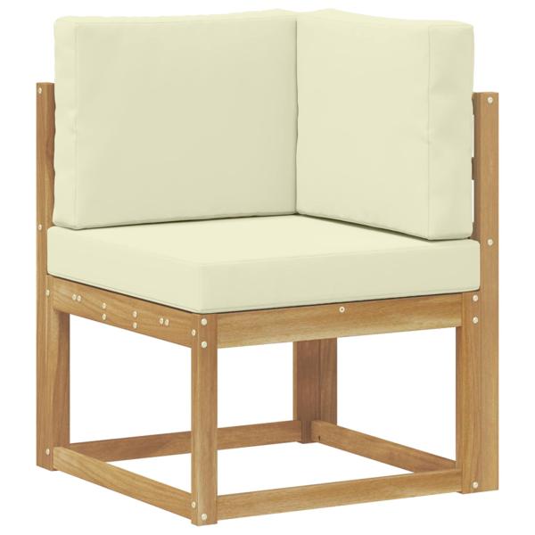 Outdoor-Sofagarnitur 4 Stück Weiß und Creme Polyester