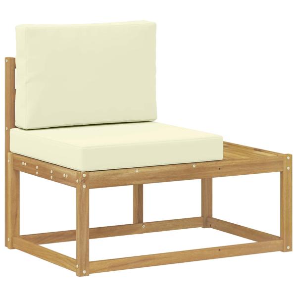 Outdoor-Sofagarnitur 4 Stück Weiß und Creme Polyester