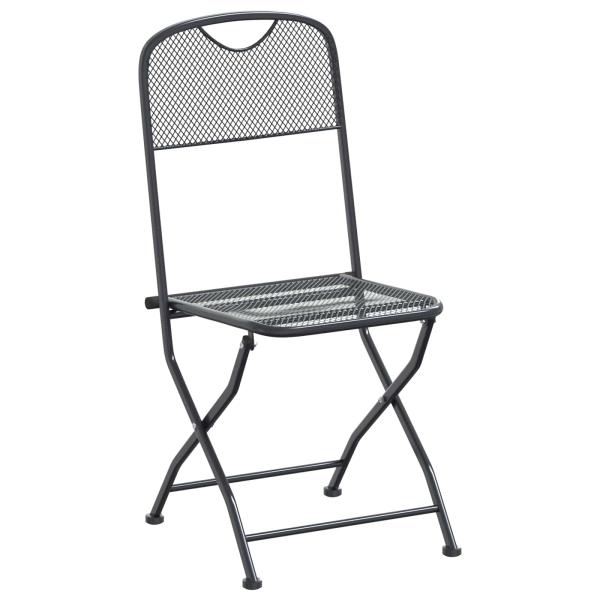 Garten Essgruppe 9 Stk. Anthrazit Mesh und Stahl