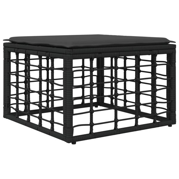Outdoor-Sofagarnitur 8 stk. Schwarz und Dunkelgrau Polyester