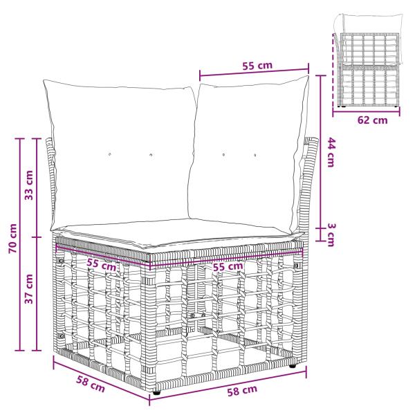 Outdoor-Sofagarnitur 12 Stk. Natürlich und Cremweiß Polyester
