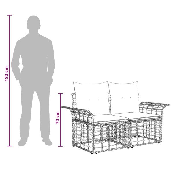 Outdoor-Sofagarnitur 12 Stk. Natürlich und Cremweiß Polyester