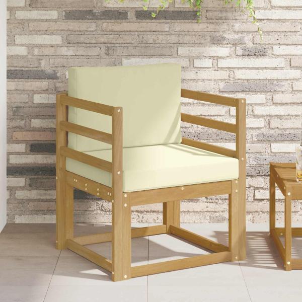 ARDEBO.de - Outdoor-Sofa Polyester Weiß und Creme