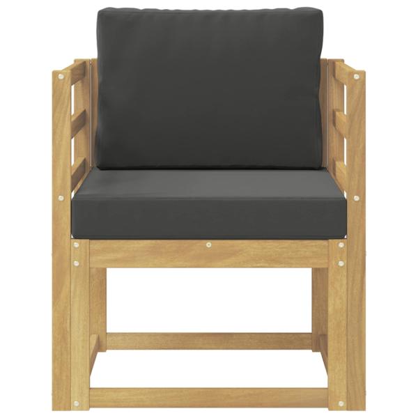 Outdoor-Sofa Polyester Weiß und Anthrazit