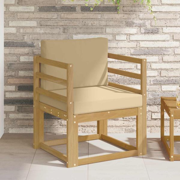 ARDEBO.de - Outdoor-Sofa Polyester Weiß und Beige