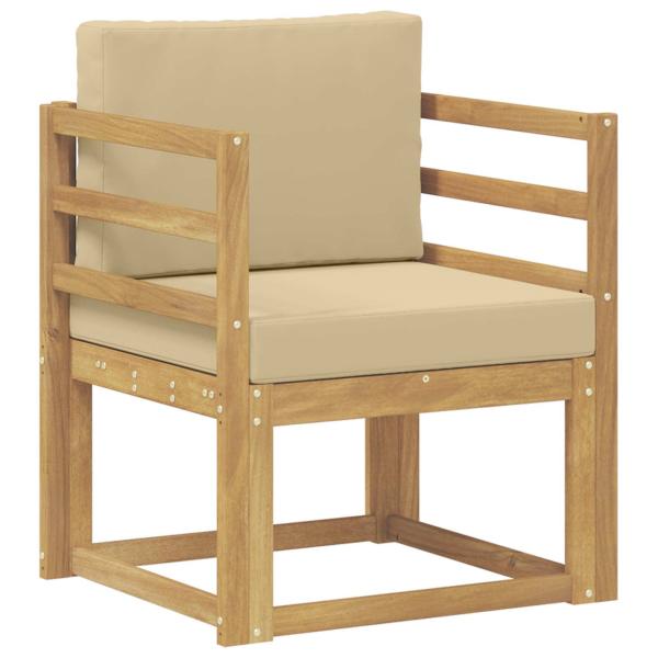 Outdoor-Sofa Polyester Weiß und Beige