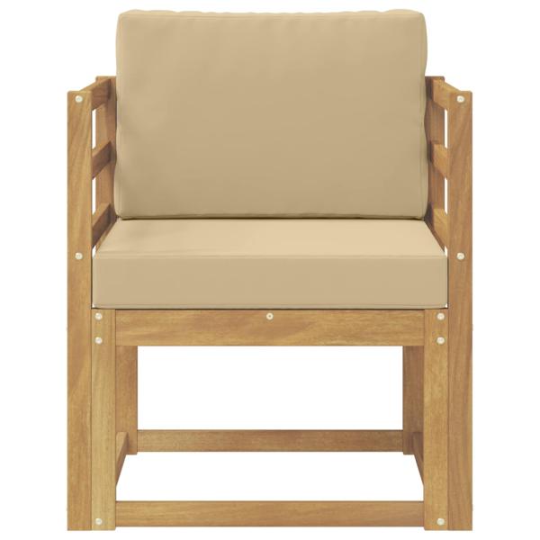Outdoor-Sofa Polyester Weiß und Beige