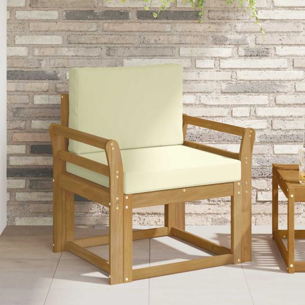 ARDEBO.de - Outdoor-Sofa Polyester Weiß und Creme