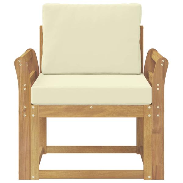 Outdoor-Sofa Polyester Weiß und Creme