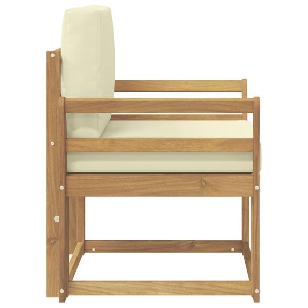 Outdoor-Sofa Polyester Weiß und Creme