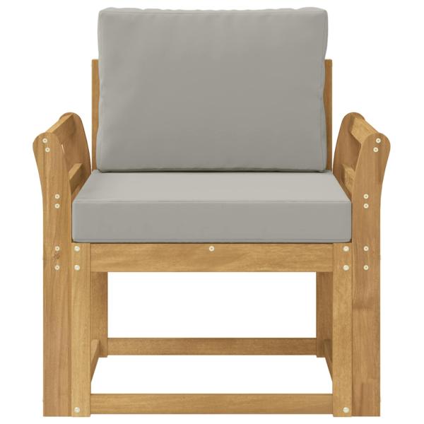 Outdoor-Sofa Polyester Weiß und Hellgrau