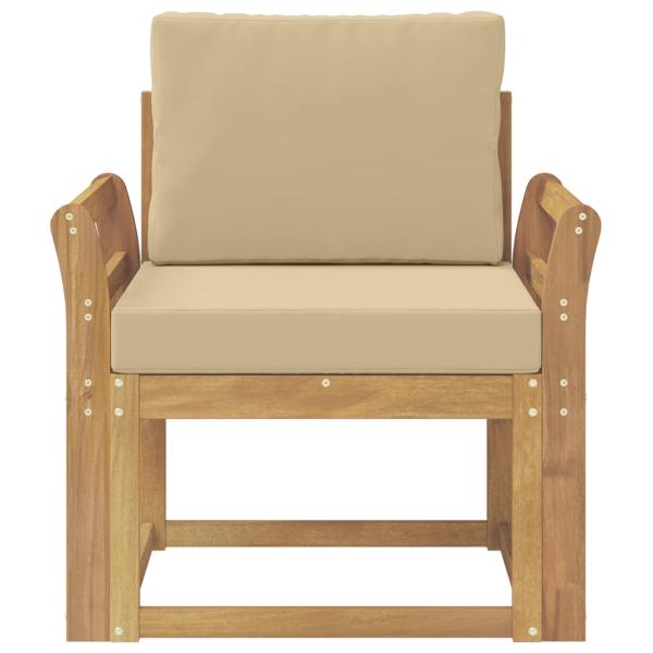 2 Stück Outdoor-Sofagarnitur Polyester Weiß und Beige