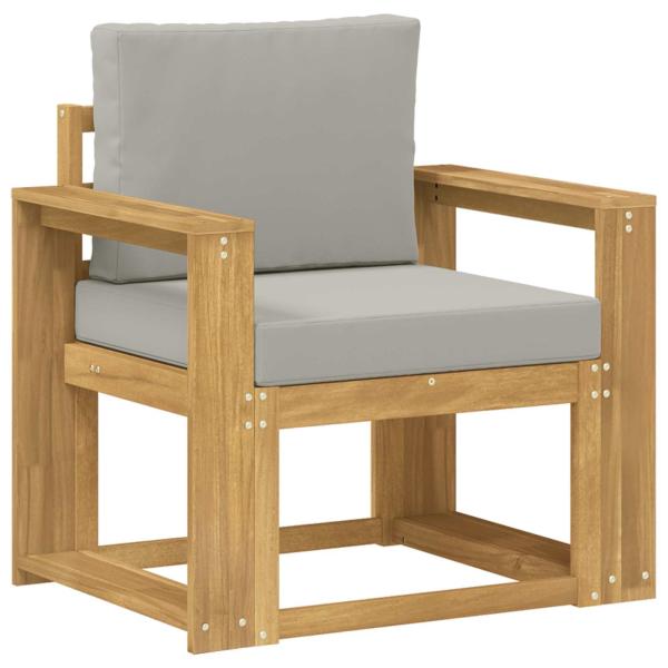 Outdoor-Sofa Polyester Weiß und Hellgrau