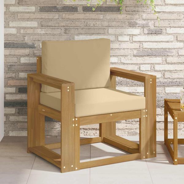 ARDEBO.de - Outdoor-Sofa Polyester Weiß und Beige