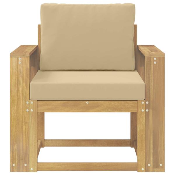 Outdoor-Sofa Polyester Weiß und Beige