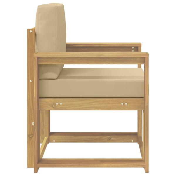 Outdoor-Sofa Polyester Weiß und Beige