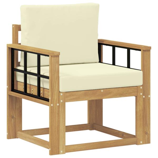 Outdoor-Sofa Polyester Weiß und Creme