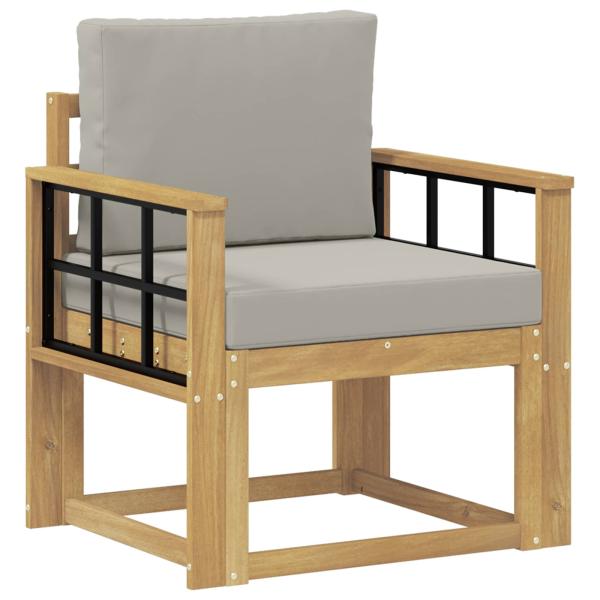 Outdoor-Sofa Polyester Weiß und Hellgrau