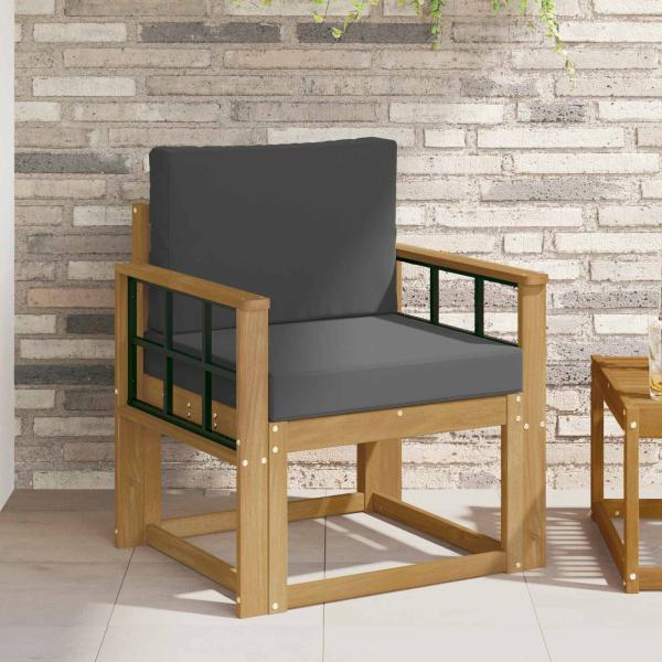 ARDEBO.de - Outdoor-Sofa Polyester Weiß und Anthrazit