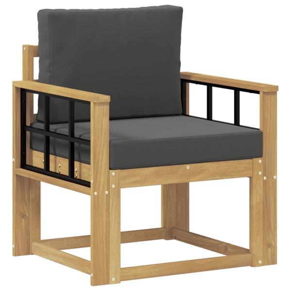Outdoor-Sofa Polyester Weiß und Anthrazit