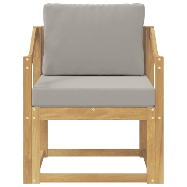 Outdoor-Sofa Polyester Weiß und Hellgrau