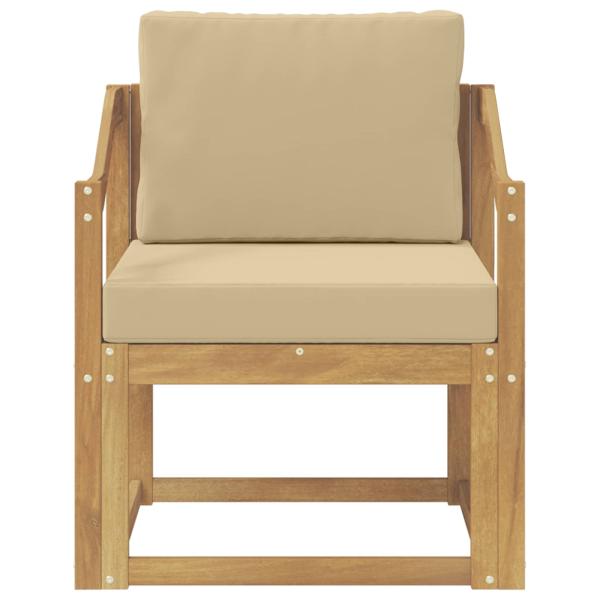 Outdoor-Sofa Polyester Weiß und Beige