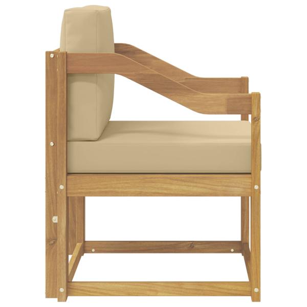 Outdoor-Sofa Polyester Weiß und Beige