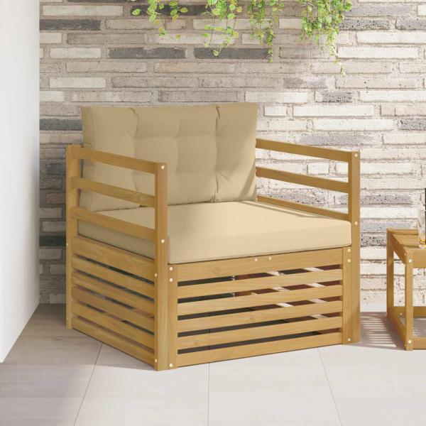 ARDEBO.de - Outdoor-Sofa Weiß und Beige