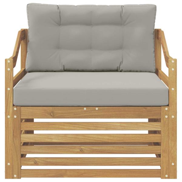 Outdoor-Sofa Weiß und Hellgrau