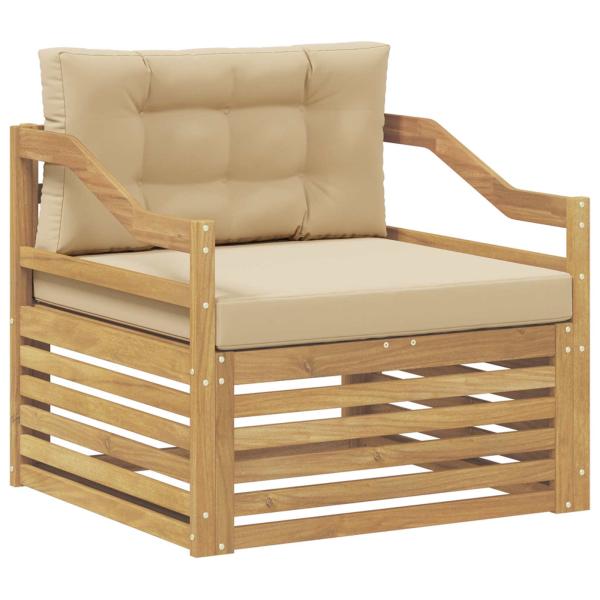 Outdoor-Sofa Weiß und Beige