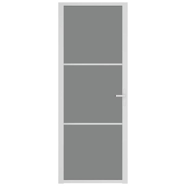 Innentür 76x201,5 cm Weiß ESG-Glas und Aluminium