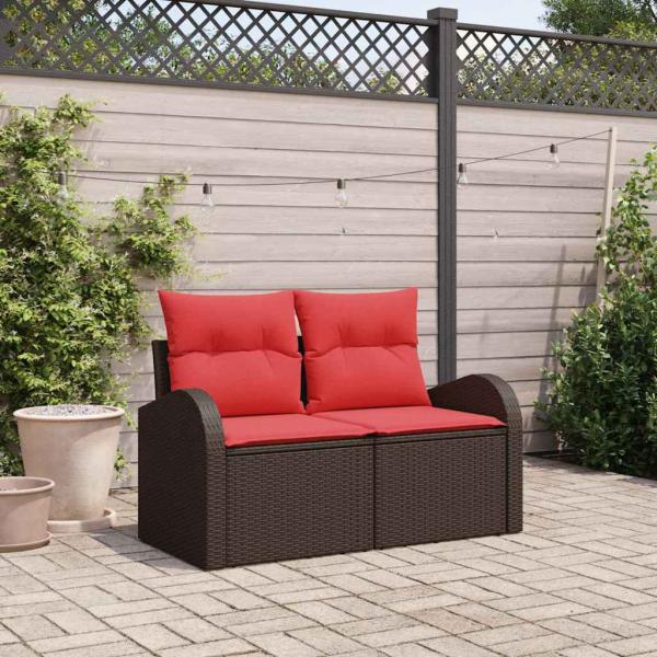 ARDEBO.de - Gartensofa Braun 124 x 62 x 85cm Poly-Rattan