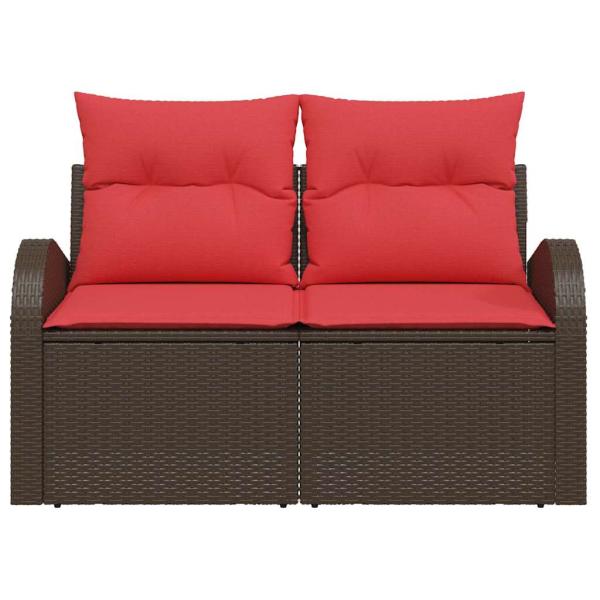 Gartensofa Braun 124 x 62 x 85cm Poly-Rattan